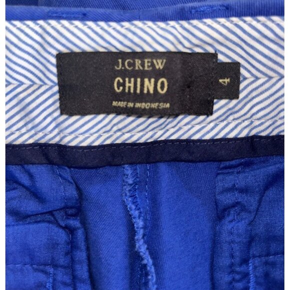 J. Crew Women’s Navy Blue Chino Shorts Size 4 Flat Front 100% Cotton 31" X 3" - Picture 3 of 4